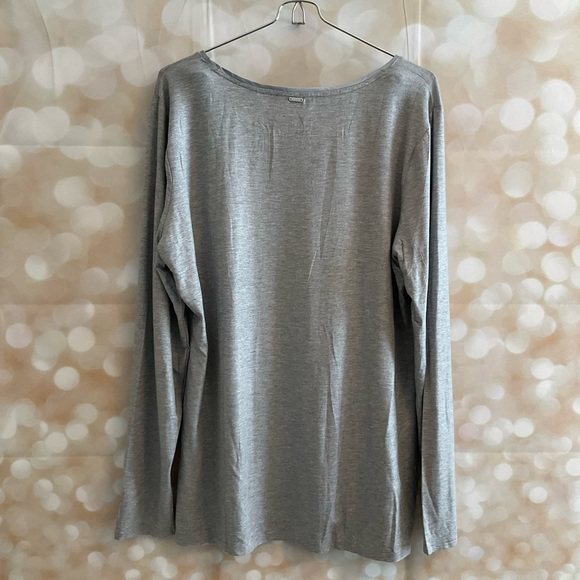 White House Black Market Gray Sparkle Long Sleeve Top - Picture 6 of 7
